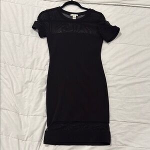 Bozzolo Black Ruffled Puff Sleeve Mini Dress